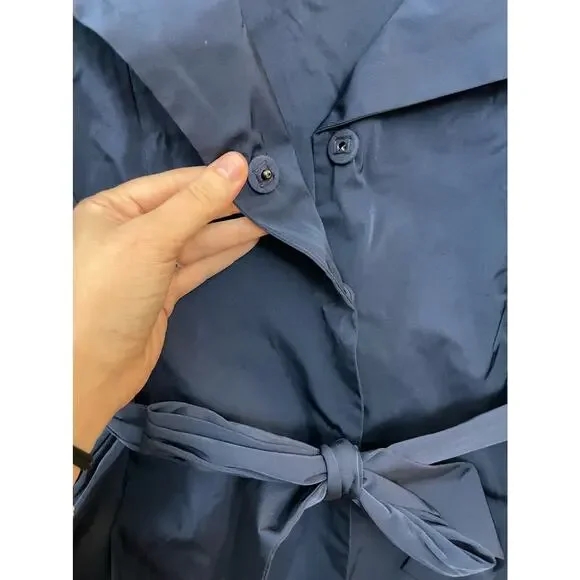 Theory Capsule Elegant Modern Minimalist Classic Tie Waist Navy Top or Jacker M - Picture 4 of 6